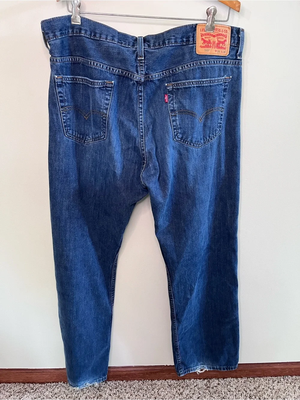 Levis 569 Loose Straight Leg Jeans Mens 36x33 Blue Denim Medium‎ Wash